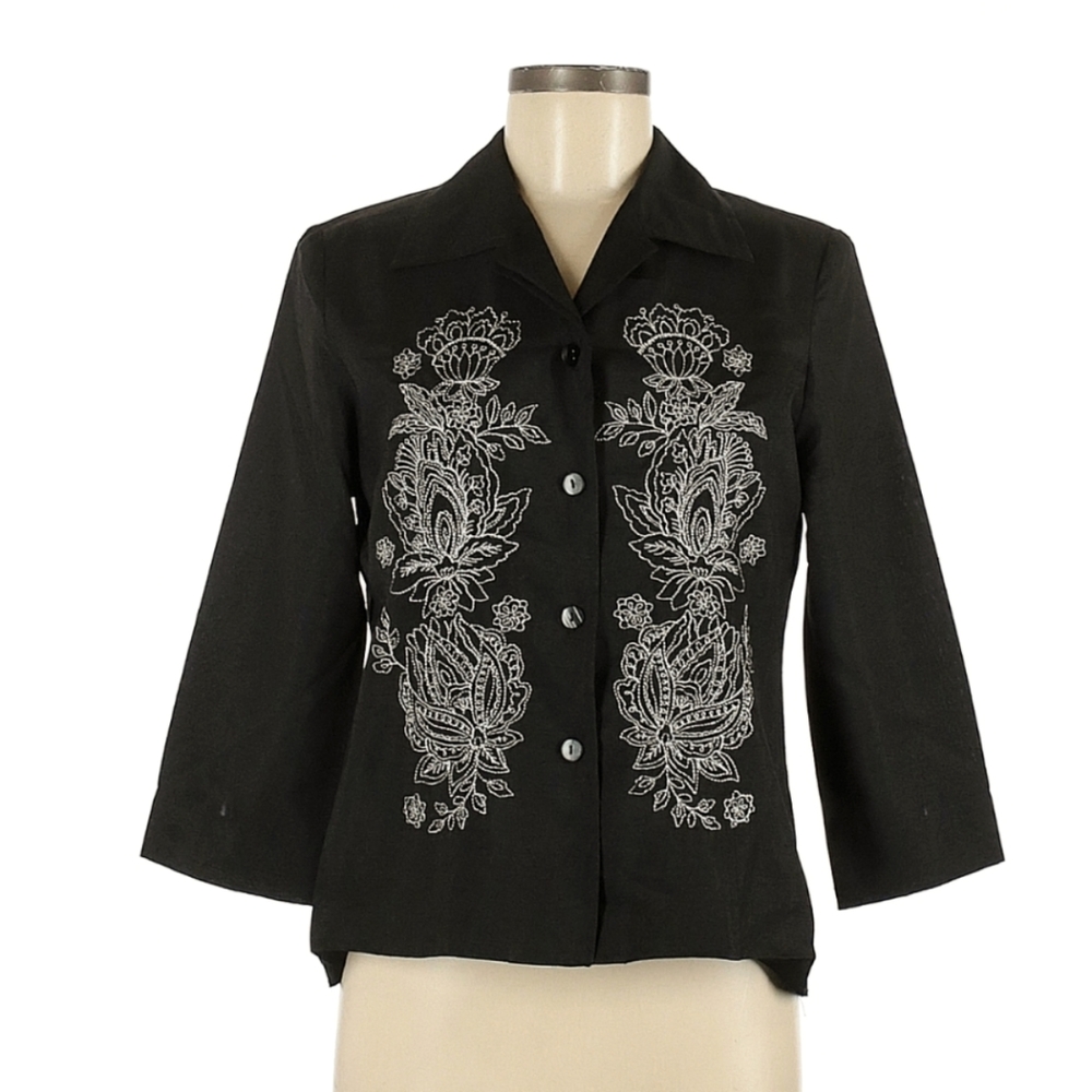 A.K.C. metallic embroidered western shirt